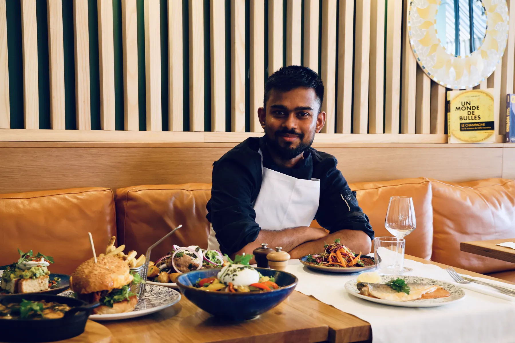 The chef and his selection of dishes